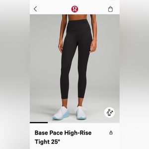 Lululemon Bace Pace High-Rise Tight 25 inch size 4 in black